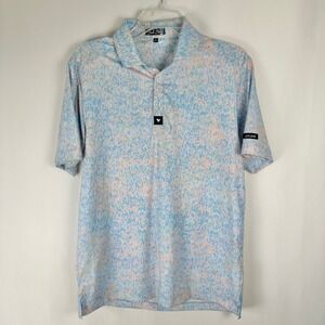 Bad Birdie Golf Polo Shirt Mens Small Pastel Print Athletic‎ Lightweight Preppy